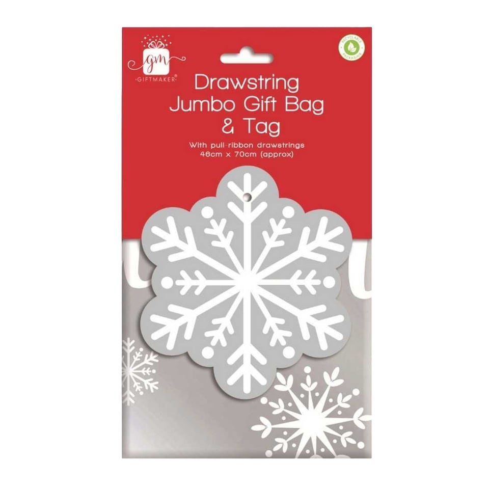 IG Design Snowflake Plastic Holographic Drawstring Bag | Grey | Grey/White | One Size | 1
