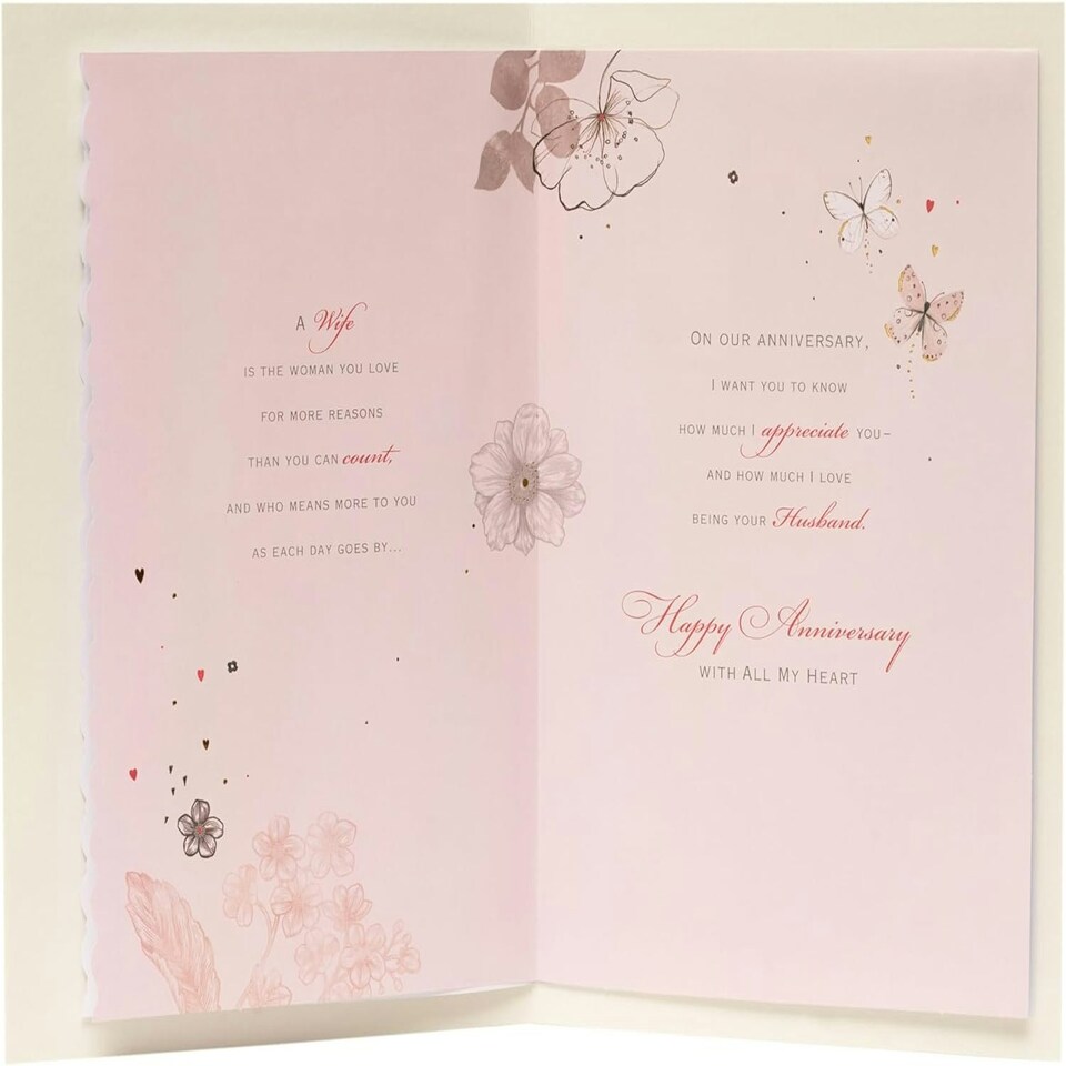 image 1 of Sentimental Message Inside Wedding Day Wife Anniversary Card