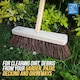 image 2 of Garden Broom Outdoor with Wooden Handle Natural Stiff Bassine Hard Bristle Sweeping Brush