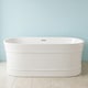 image 9 of Balterley Oval Freestanding Bath with Layered Rim Design: Modern Double-Ended Acrylic Bath | White | White | 1600 x 780 x 580mm