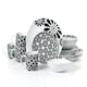 image 1 of 16pc Black & White Kira Dinner Set