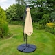 image 4 of Beige 3m LED Cantilever Parasol With Fan Base