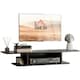 image 1 of HOMCOM Wall Mounted TV  Stand Entertainment Unit with Storage Shelf, Black