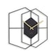 image 3 of Acctim Addison Large Wall Clock Quartz Hexagonal Geometric Painted Metal Matt Black 55cm Black