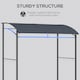image 6 of Outsunny 2.2 x 1.5 m BBQ Grill Gazebo Tent, Garden Grill with Metal Frame, Curved Canopy and 10 Hooks, Outdoor Sun Shade, Dark Grey