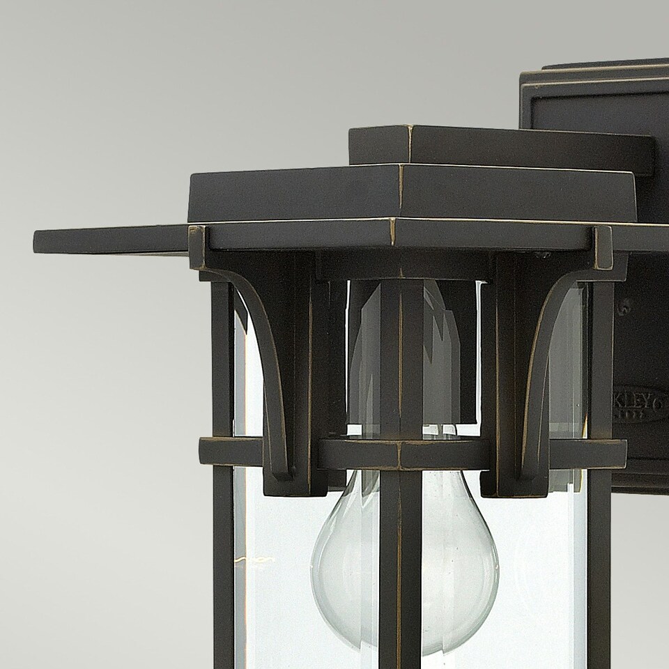image 1 of Manhattan 1 Light Outdoor Small Wall Lantern Light Oil Rubbed Bronze IP44, E27