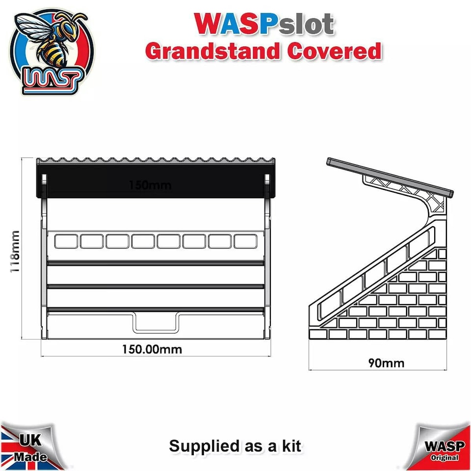 image 1 of Slot Car Track Scenery Grandstand Covered Small 1:32 Scale Wasp P