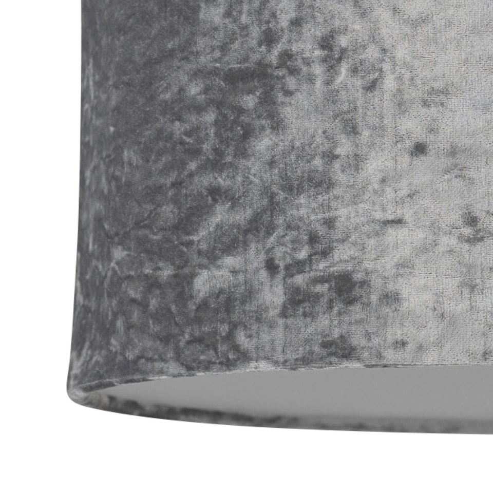 image 1 of First Choice Lighting Set of 2 Chrome Jewelled Table Lamp with Grey Crushed Velvet Shades Chrome | Grey