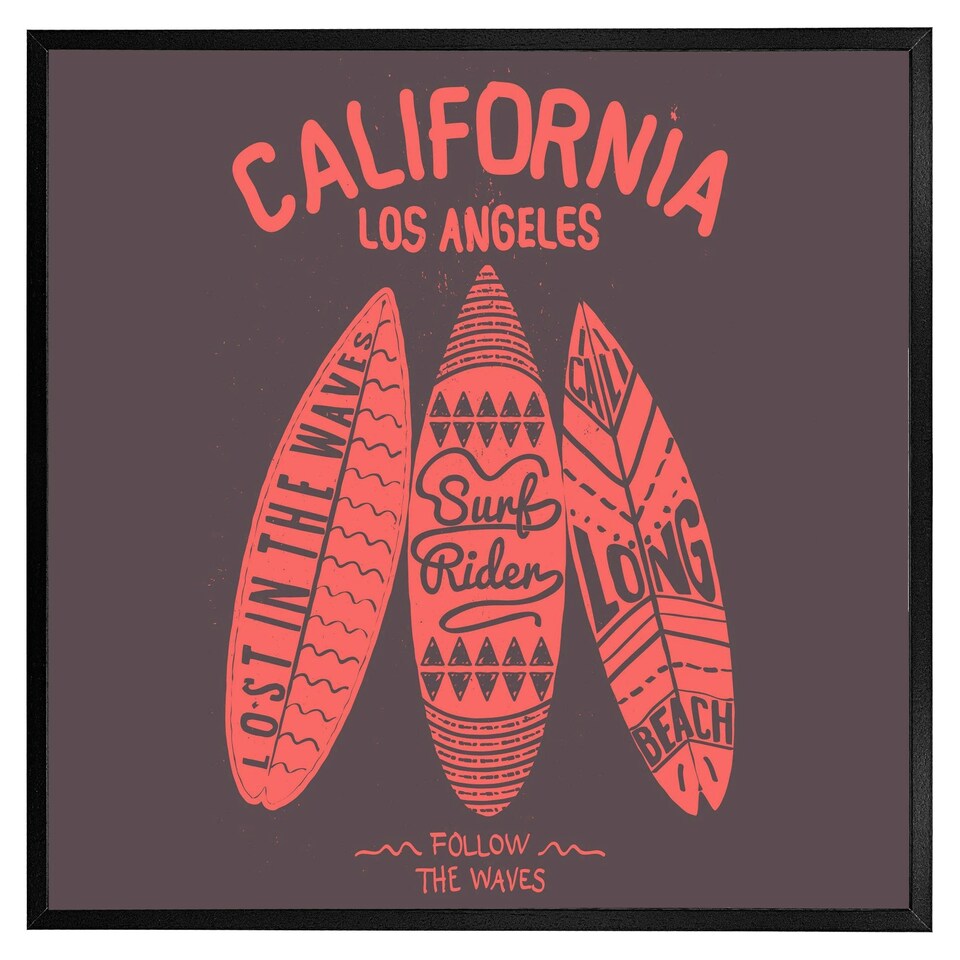 image 1 of California surf (Picutre Frame) Brown | Oak | XL