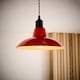 image 2 of ValueLights Civic Red Metal Fit Ceiling Pendant Light Shade and Bulb