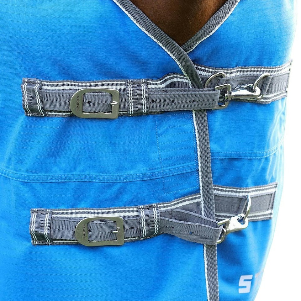image 1 of Hy StormX Empra Standard-Neck No Fill Horse Turnout Rug - Blue - 7´ 3"