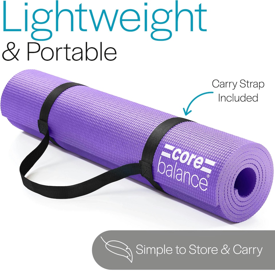 image 1 of Non Slip Yoga Mat (6mm Thick) - Purple