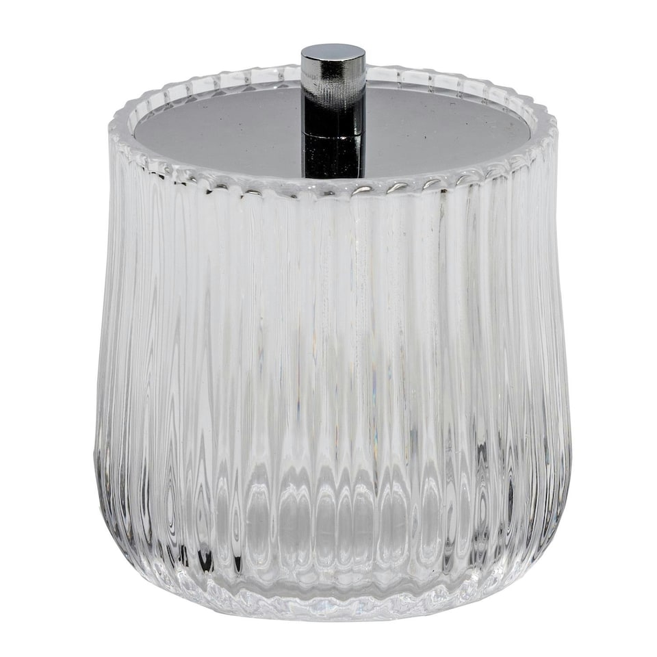Showerdrape Regent Ribbed Glass Chrome Storage Jar