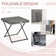 image 3 of Outsunny Folding Square Rattan Coffee Table w/ Steel Frame Bistro Garden Grey