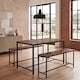 image 1 of Vida Designs Brooklyn 4 Seater Dining Set 3 Piece Table & Bench Set, Dark Wood