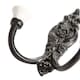 image 2 of Hammer & Tongs Ornate Double White Ceramic Coat Hook - W100mm x H115mm - Black | Black | Black | One Size