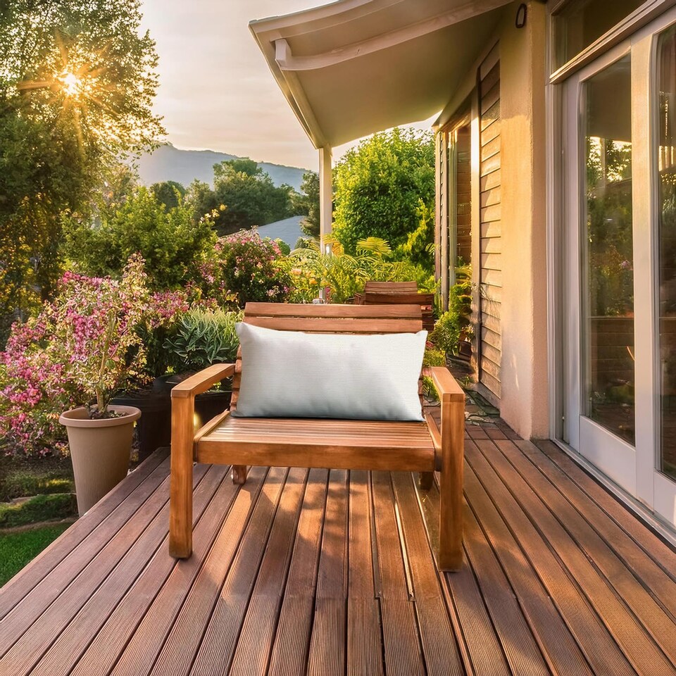 image 1 of Covers&All Sunbrella Lumbar Pillows Set of 2, Rectangle 12 in x 18 in, Canvas Natural