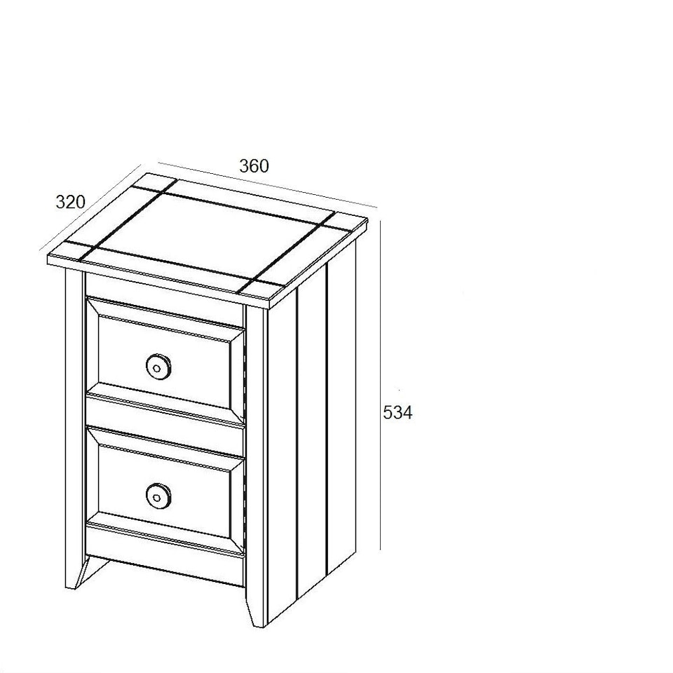 image 1 of Capri, 2 Drawer Petite Bedside Cabinet White