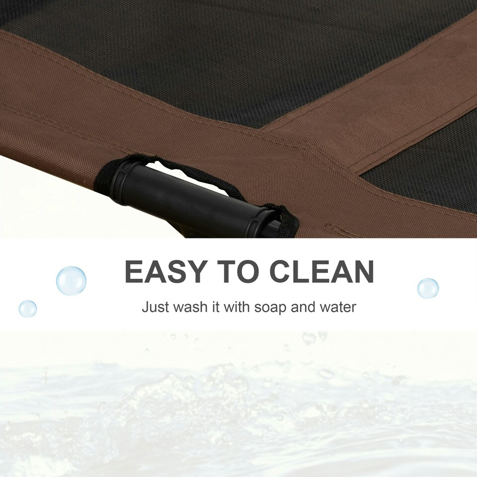 image 1 of PawHut Large Pet Cot Portable Dog Cat Sleep Bed Elevated Camping Outdoor Brown