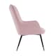 image 2 of Vera Fabric Occasional Living Room Modern Accent Chair with Footstool (Pink)