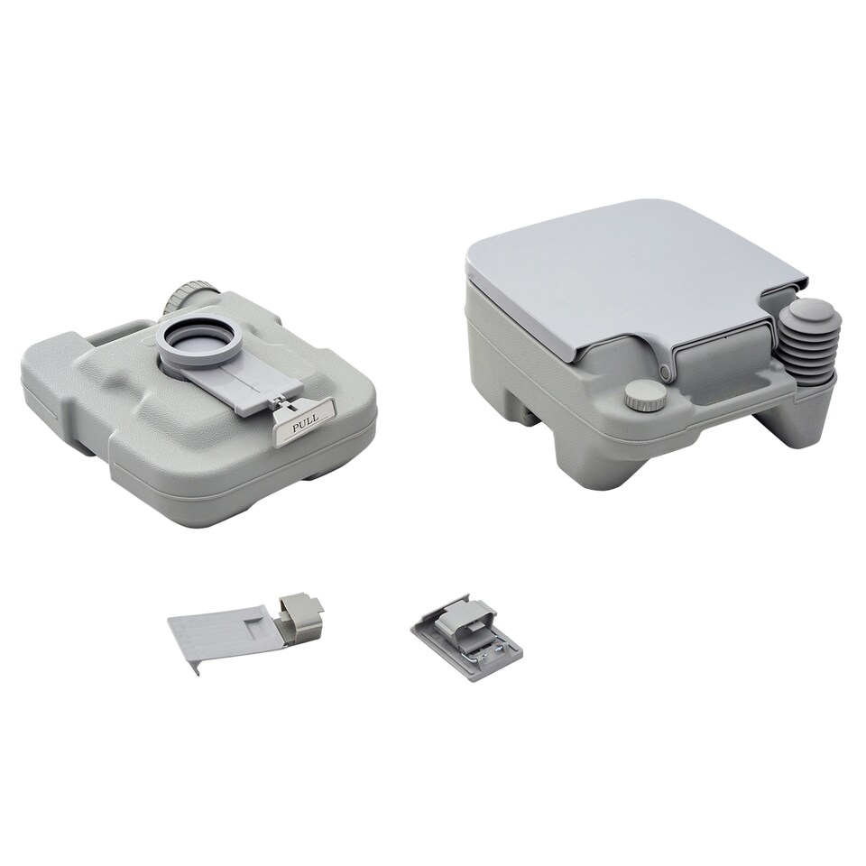 image 1 of HOMCOM 10L Portable Travel Toilet Outdoor Camping with 2 Detachable Tanks Grey