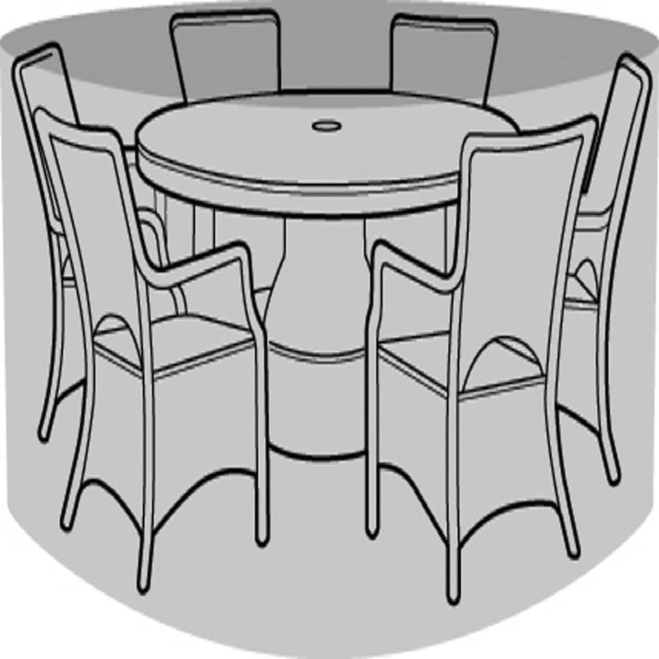 image 1 of Round 6-8 Seater Furniture Set Protective Cover | Black