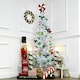 image 3 of 6ft White Pre-Lit Slim Line Christmas Tree