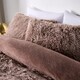 image 2 of OHS Teddy Duvet Cover Set Bedding Soft Fleece Faux Fur Shaggy | Brown | Natural | Single