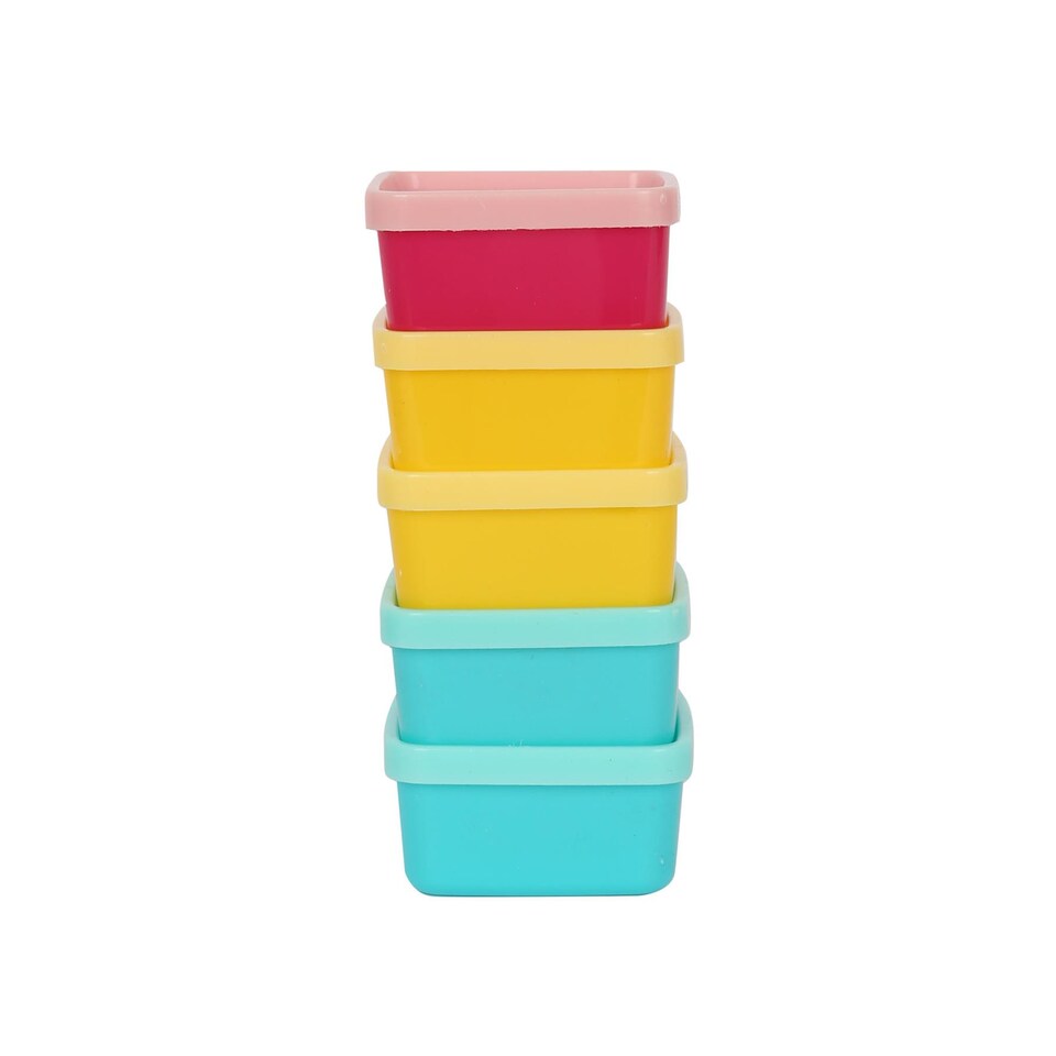 image 1 of Ashley Plastic Stackable Food Storage Containers - 90ml - Multicoloured - Pack of 5