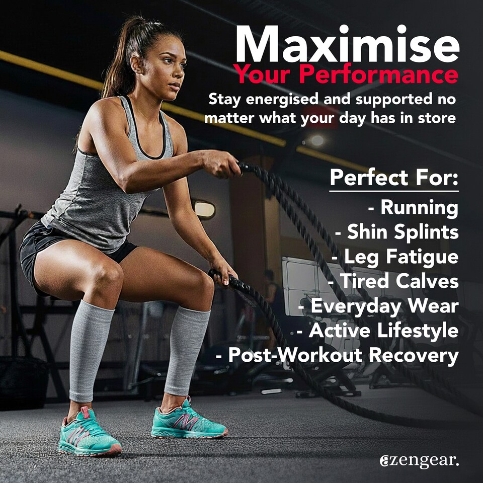 image 1 of aZengear Calf Support Compression Sleeves (Pair) for Women, Men, Running, Shin Splints