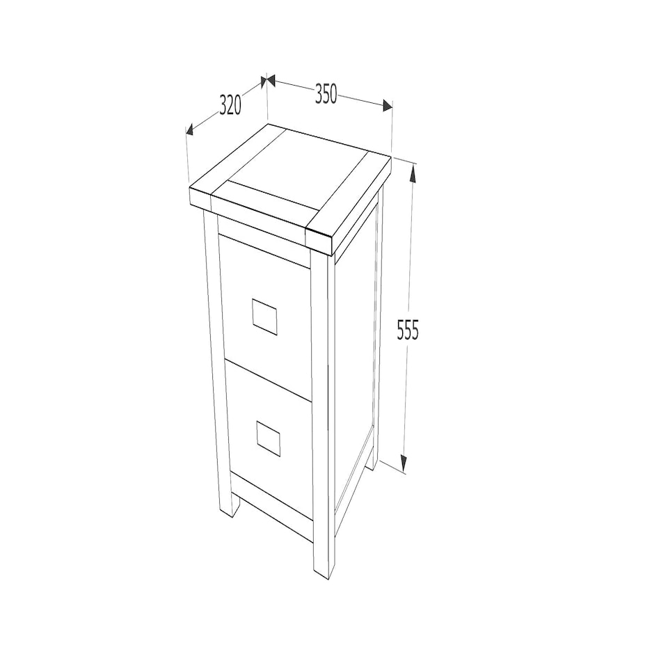 image 1 of Boston, 2 Drawer Petite Bedside Cabinet Brown