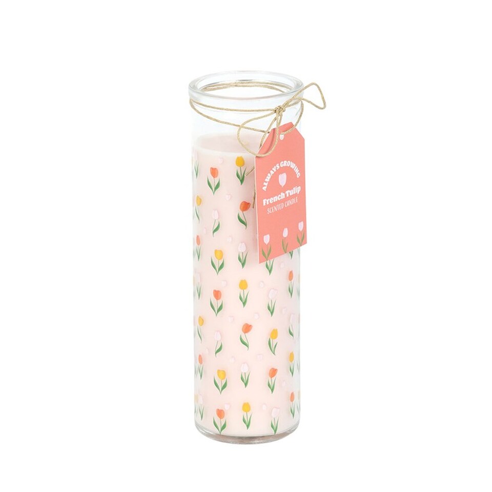 image 1 of Something Different French Tulip Tube Candle | Pink | Pastel Pink/Yellow/Orange | One Size | 1