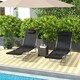 image 2 of Outsunny 2 Pieces Sun Loungers Foldable Reclining Chair with Headrest Black