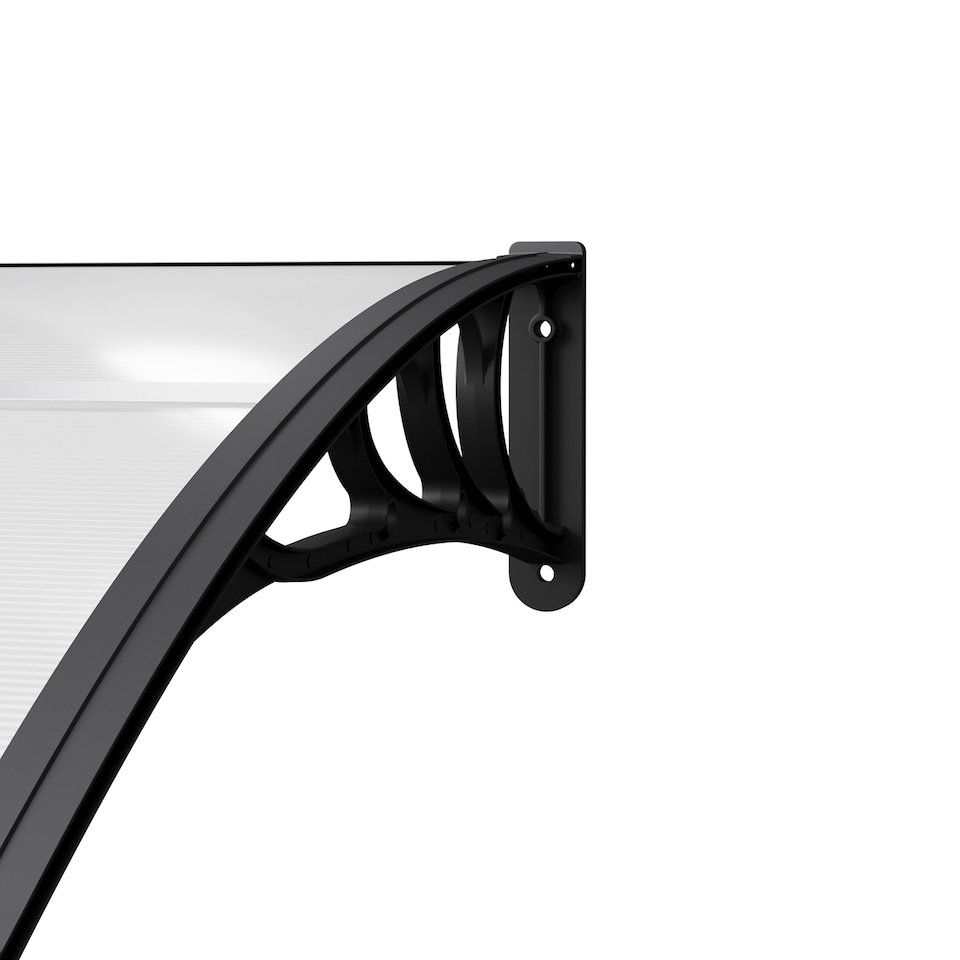 image 1 of Living and Home Awning Canopy for Window and Door with Drainage - 300cm W x 100cm D Clear
