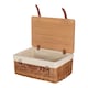 image 1 of 51cm Double Steamed White Lined Willow Empty Picnic Basket with Pinewood Lid | Brown | Brown | XL | 1