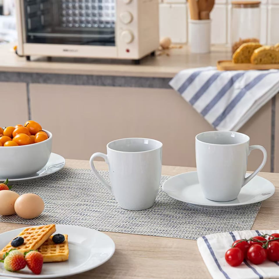 image 1 of simpa Timeless 24PC Plain White Porcelain Dinner Set