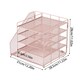 image 4 of Living and Home 5-Tier Desktop Organiser with Vertical File Sorter | Pink