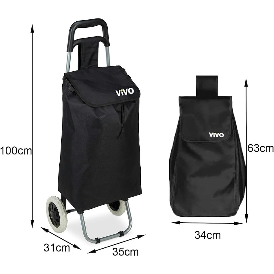 image 1 of 59L Lightweight Shopping Grocery Trolley Travel Folding Luggage Bag 2 Wheels