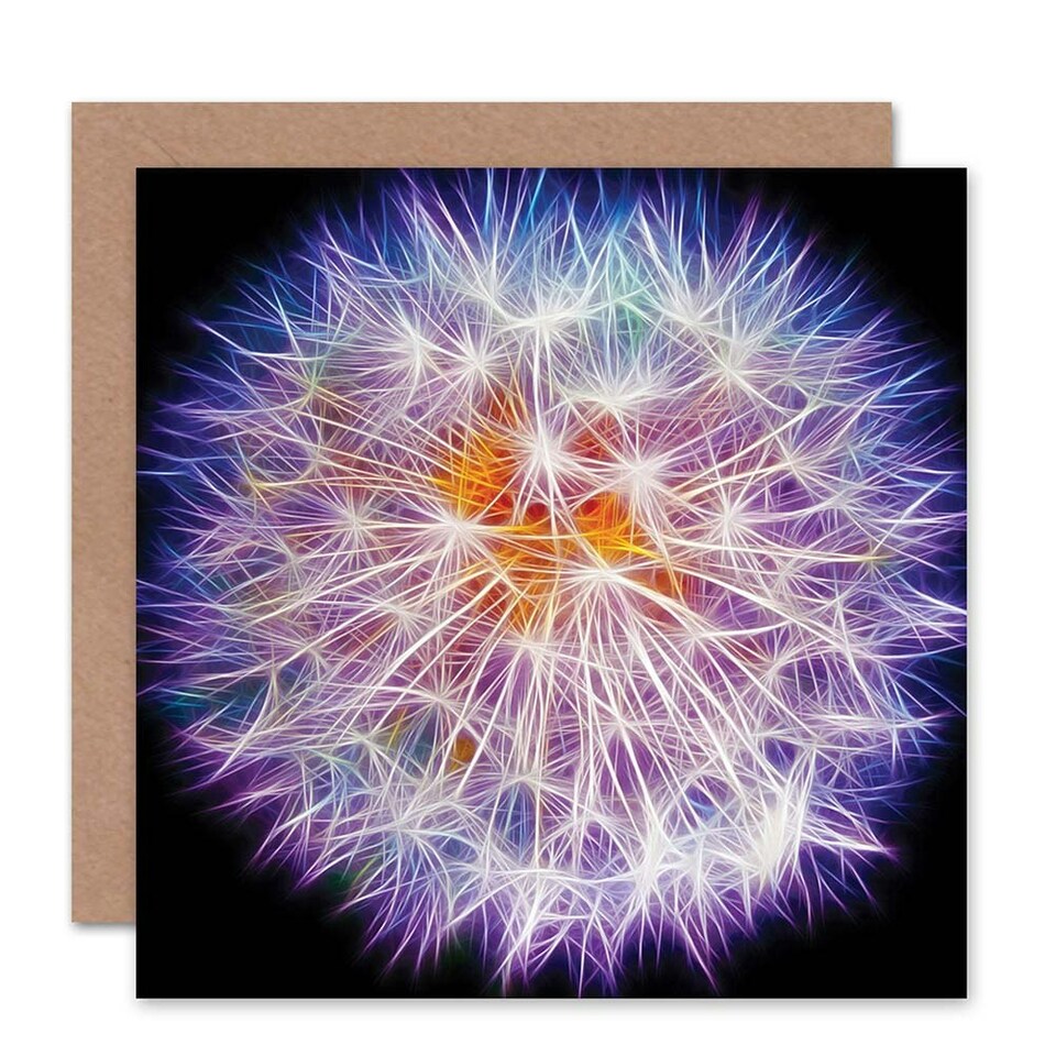 image 1 of Dandelion Flower Pappus Nature Macro Photography Birthday Card