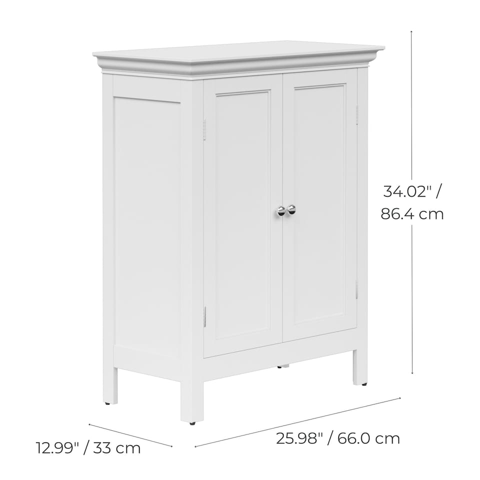 image 1 of Teamson Home Wooden Bathroom Floor Cabinet White Stratford