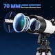image 4 of Outsunny Astronomy Telescope for Adults and Beginners, 70 mm Aperture Portable Refractor Telescope with 40X/16X Magnification, Adjustable Tripod, Carry Bag for Travel, White