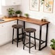 image 5 of Groundlevel Set Of 2 Wooden Tall Bar Stools Bar Chair Breakfast Kitchen Counter | Brown | Brown