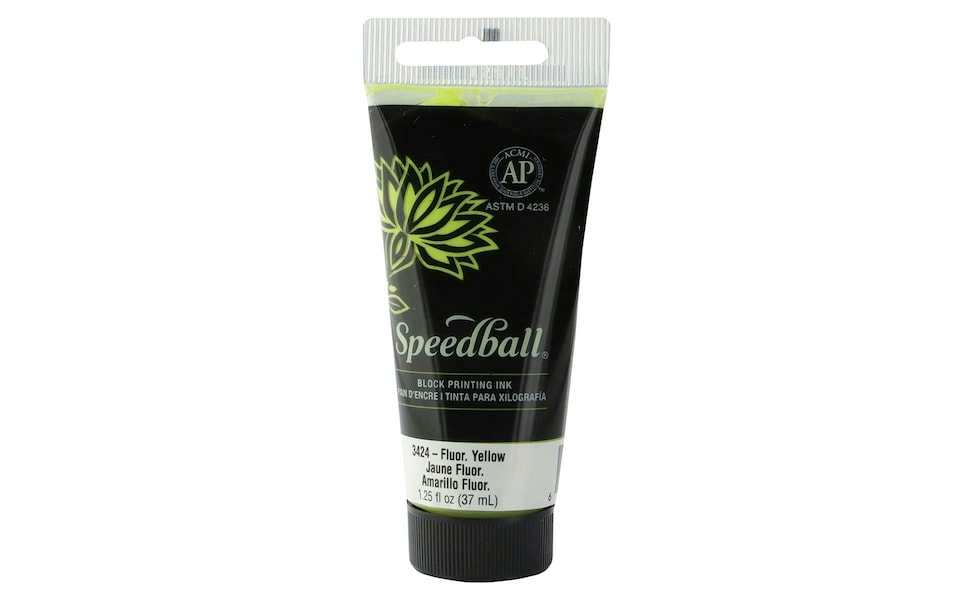 37cc (1.25oz.) Water-Soluble Block Ink Fluorescent Yellow | Yellow