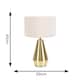 image 3 of ValueLights Jax Antique Brass Touch Table Lamp Cream Boucle Shade