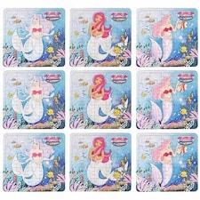Assorted Mermaid Mini Jigsaw Puzzles - Pack of 12