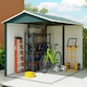 image 8 of Outsunny 9'x6' Galvanised Metal Garden Shed Tool Storage Shed for Patio Green
