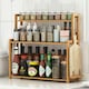 image 2 of Living and Home 3-Tier Freestanding Bamboo Spice Rack Storage Organizer with Knife Holder for Kitchen