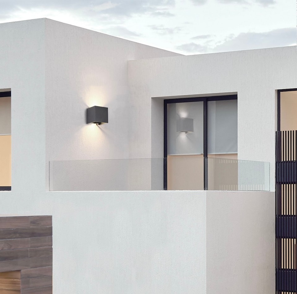 image 1 of Fulton Integrated LED Wall Lamp Black, IP54