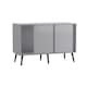 image 1 of URBNLIVING Grey Carcass 3 Door Sliding Storage Cabinet | Multi | Grey Doors & Black Legs | 1