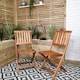 image 4 of Outdoor 6 Person Folding Rectangular Wooden Garden Patio Dining Table Chairs and 2 Benches Set